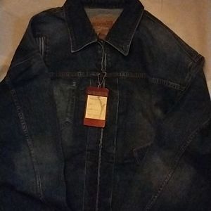 Meoshe West Indies Denim Patch Full Zip Jacket 3XL